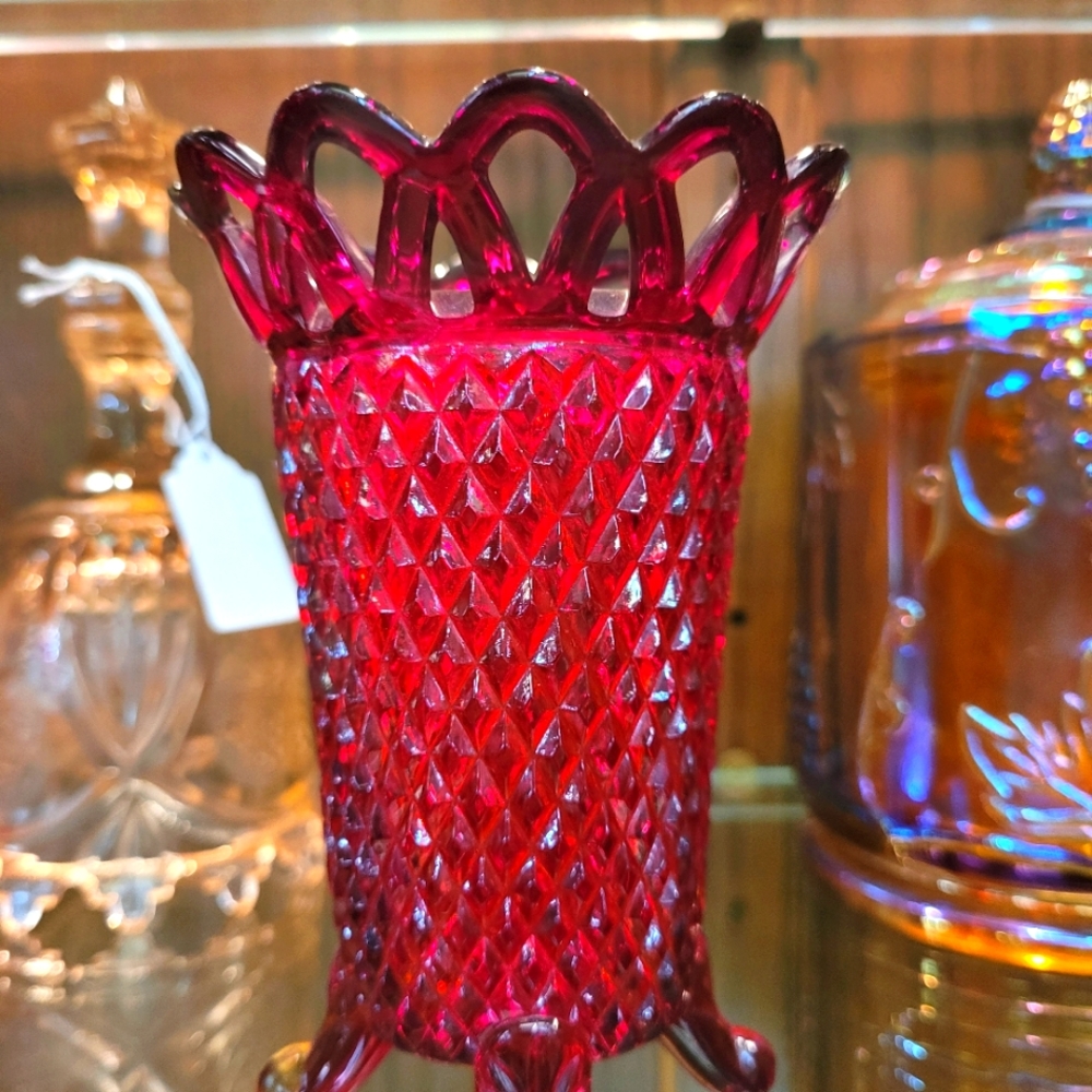 Imperial glass laced small vase